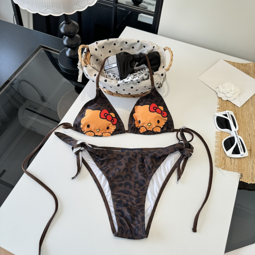 。LV路易威登豹纹分体比基尼👙泳衣，S M L XL