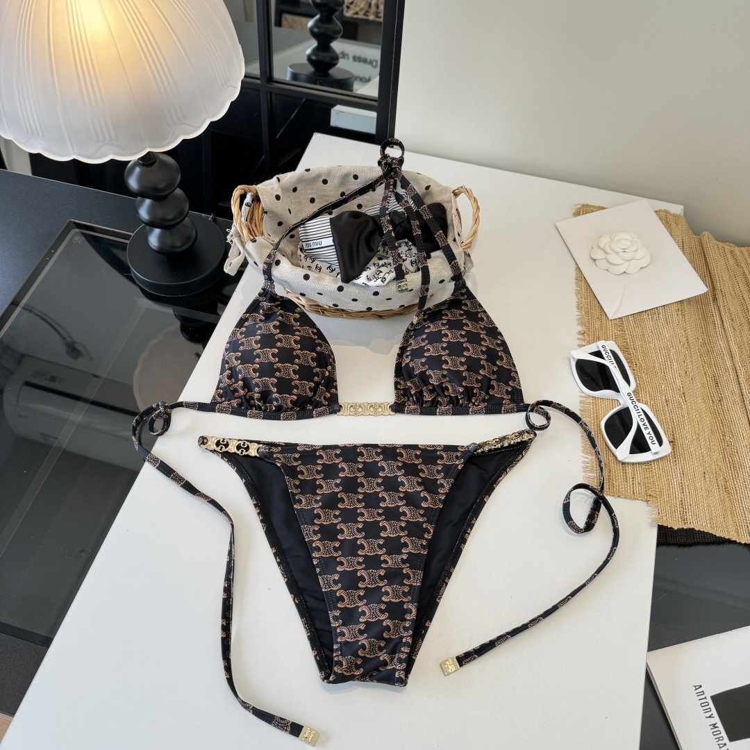 。Celine赛琳分体比基尼👙泳衣，S M L XL