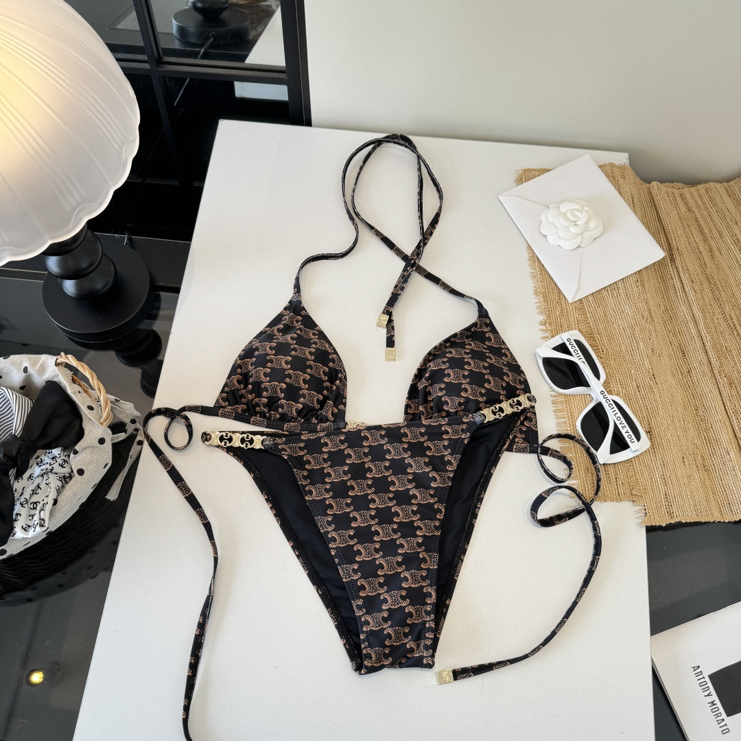 。Celine赛琳分体比基尼👙泳衣，S M L XL