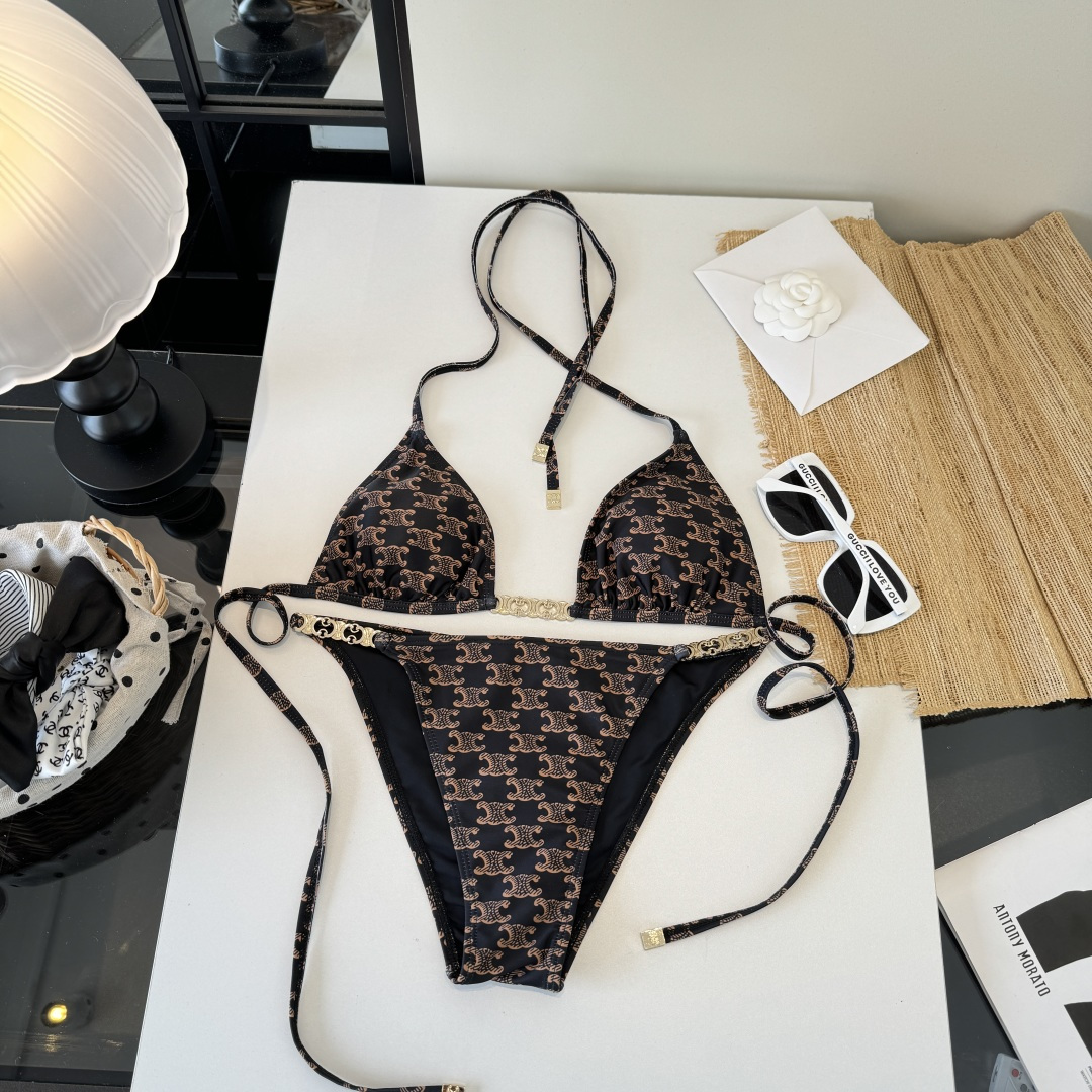 。Celine赛琳分体比基尼👙泳衣，S M L XL