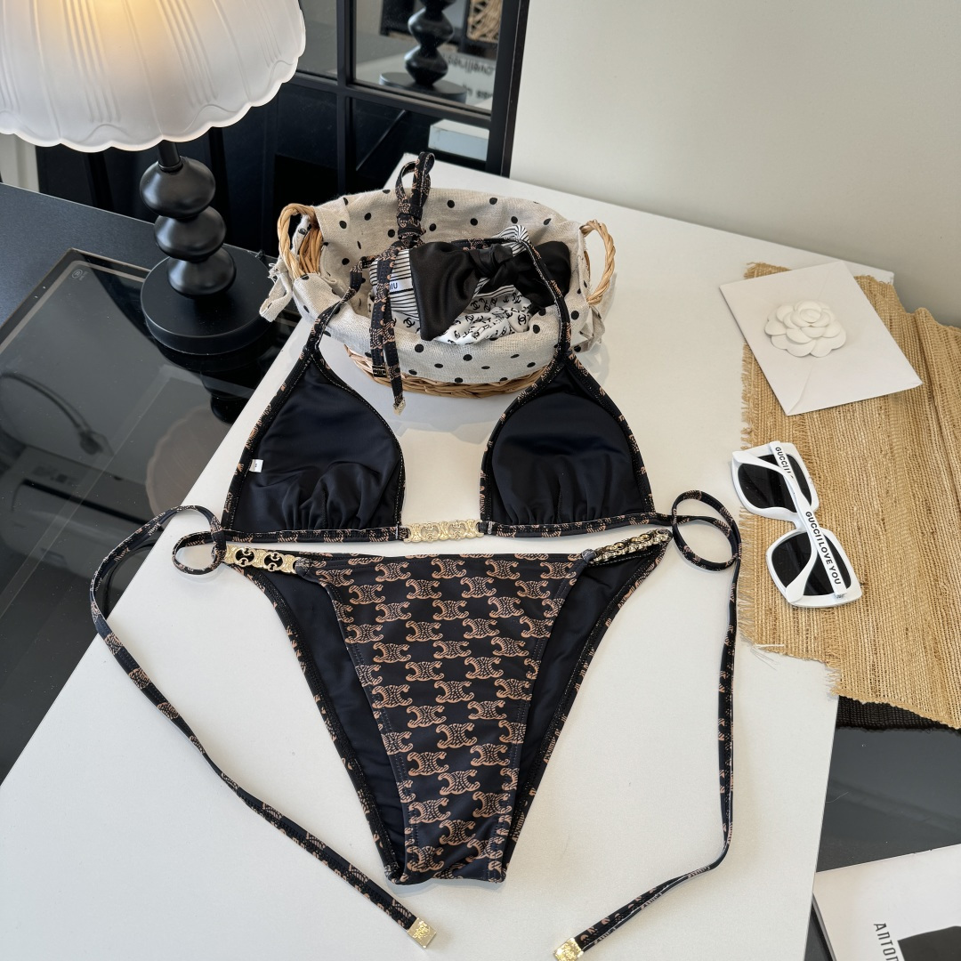 。Celine赛琳分体比基尼👙泳衣，S M L XL