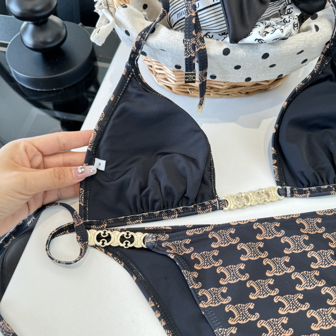 。Celine赛琳分体比基尼👙泳衣，S M L XL