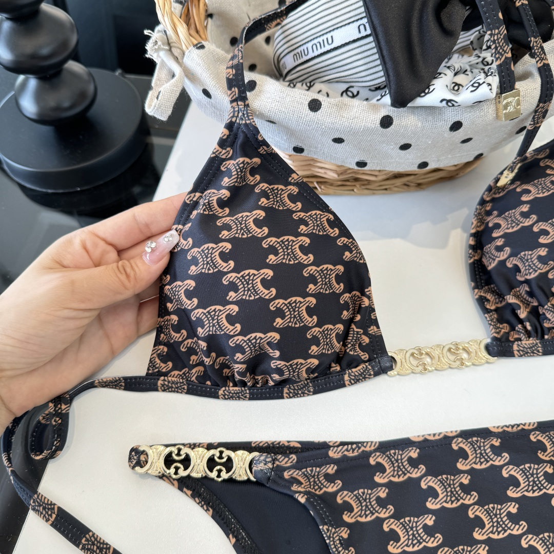 。Celine赛琳分体比基尼👙泳衣，S M L XL