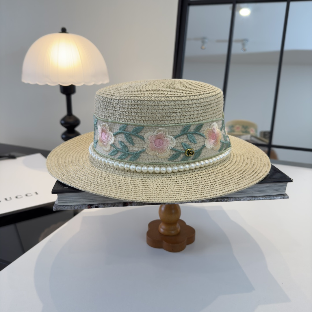 PGucci古奇新款平顶礼帽，头围57cm