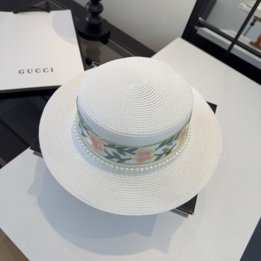 PGucci古奇新款平顶礼帽，头围57cm