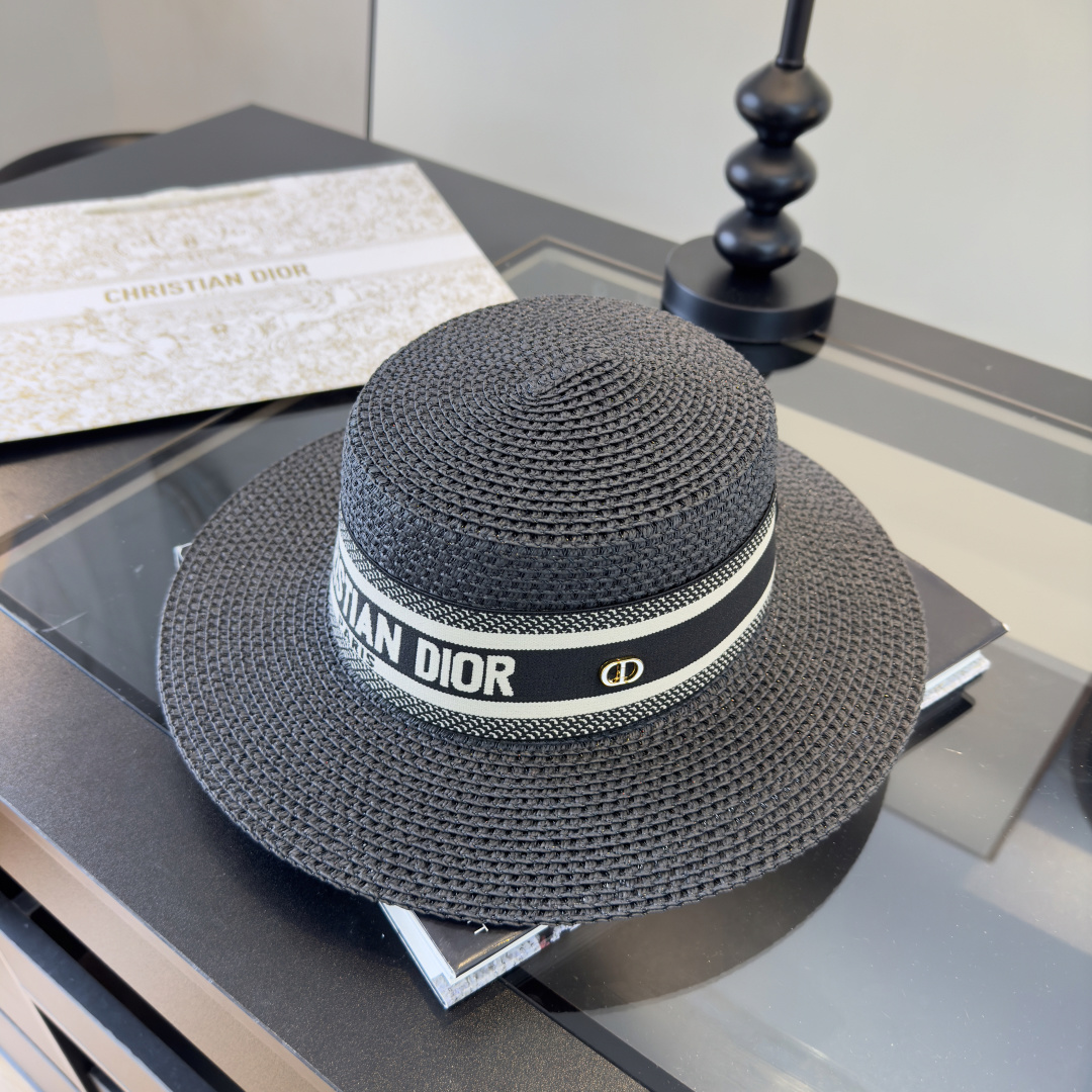Dior Dior迪奥新款平顶礼帽，夏日货 ，出游 ，头围57cm