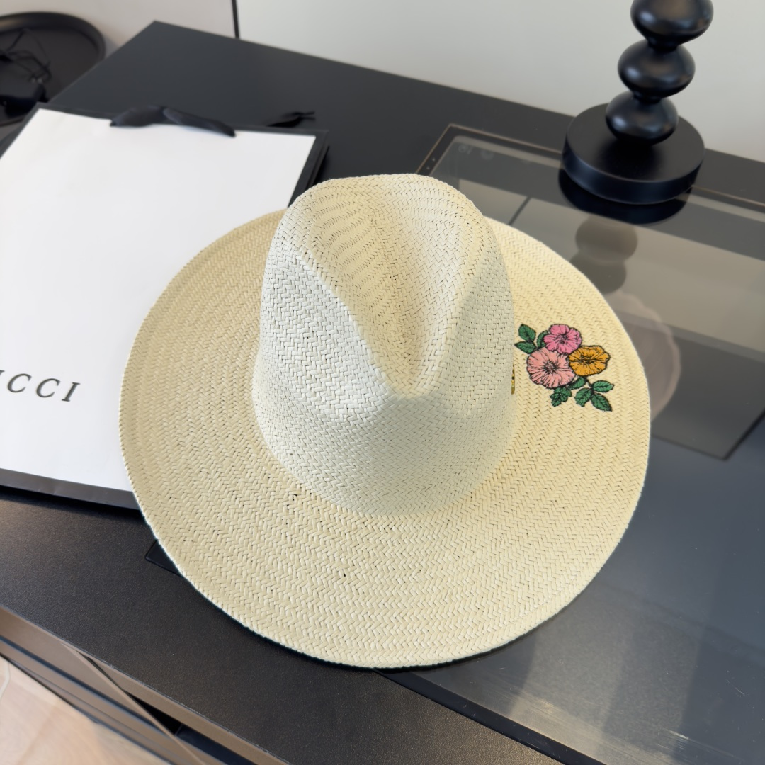 Gucci Gucci古奇新款礼帽，进口台湾PP草，头围57cm