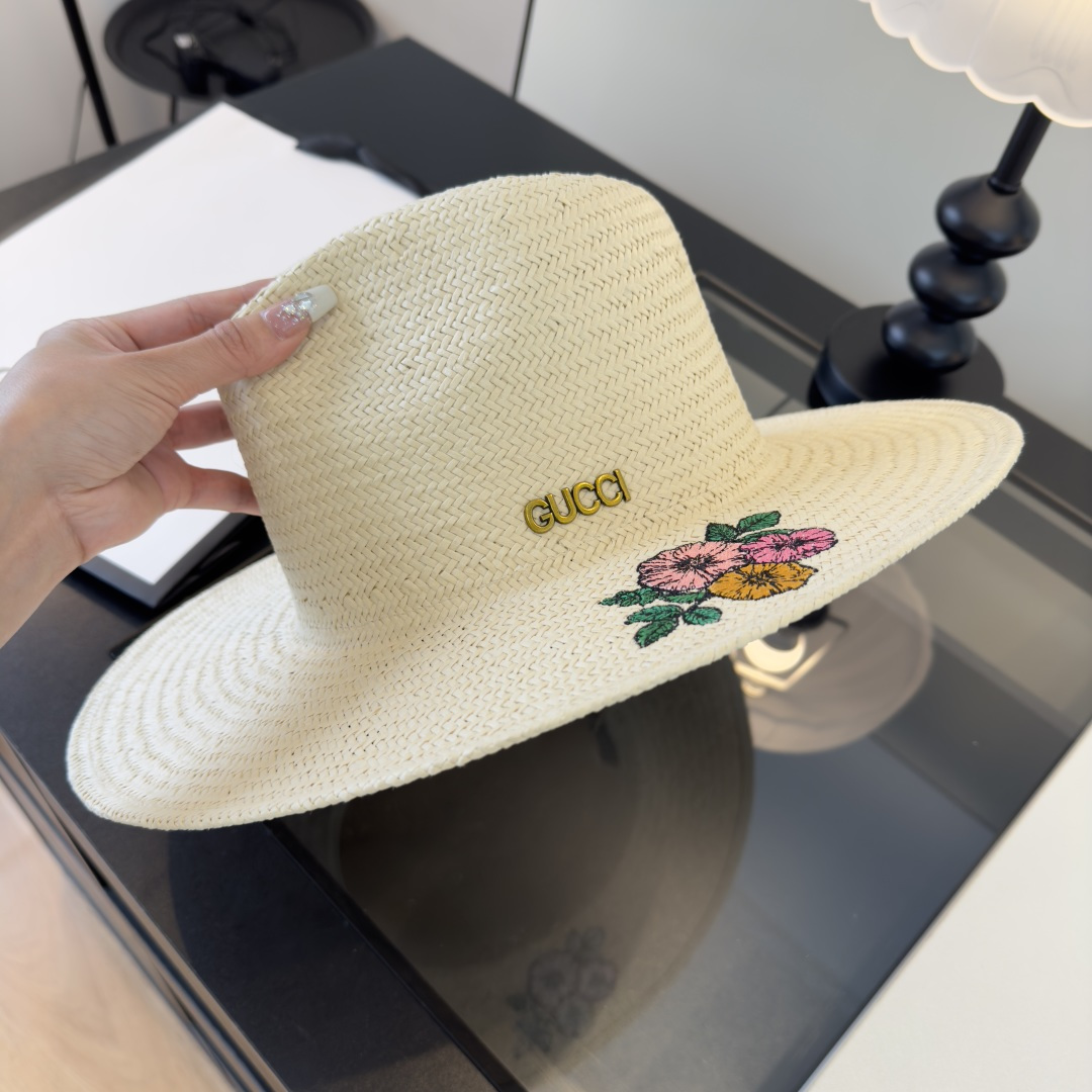 Gucci Gucci古奇新款礼帽，进口台湾PP草，头围57cm