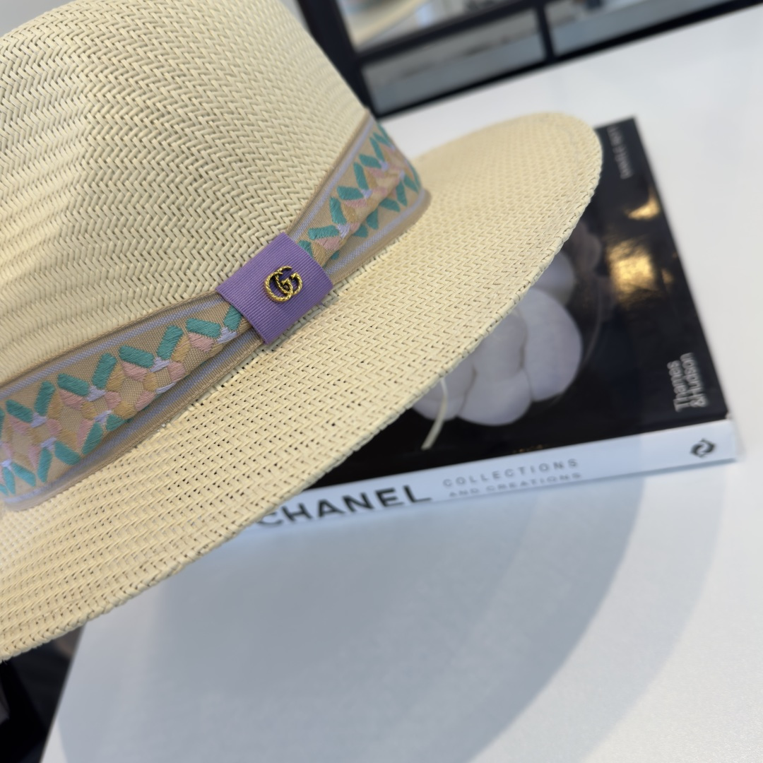 Gucci Gucci古奇 名媛风礼帽进口台湾PP草，头围57cm
