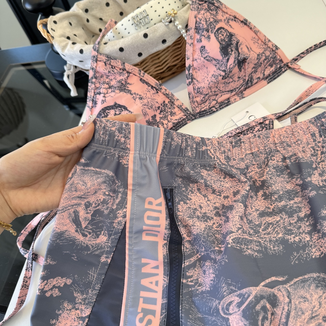 。Dior迪奥官方新款分体三件套 泳衣比基尼，S M L XL