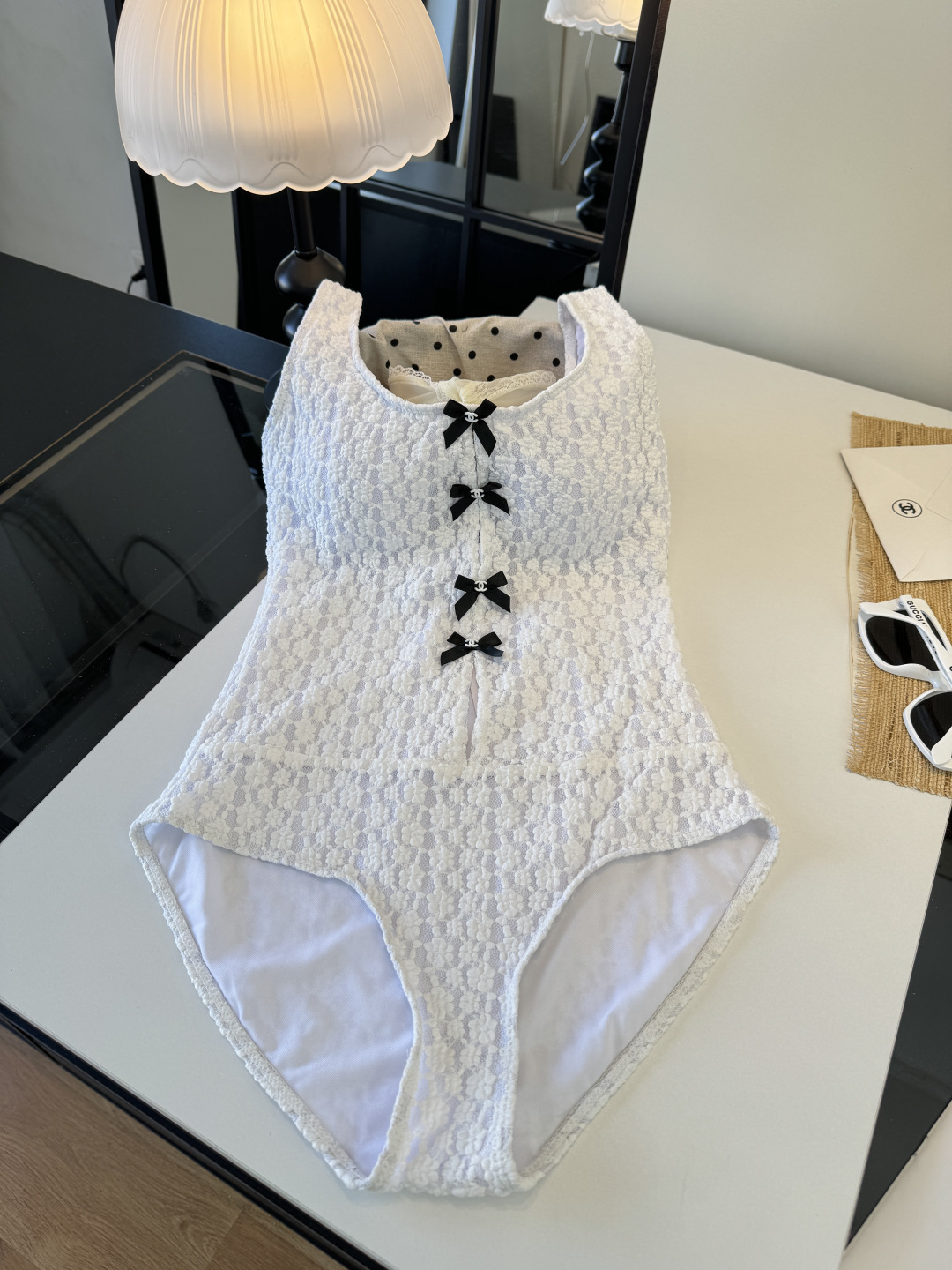 。Chanel香奈儿蕾丝连体泳衣👙S M L XL