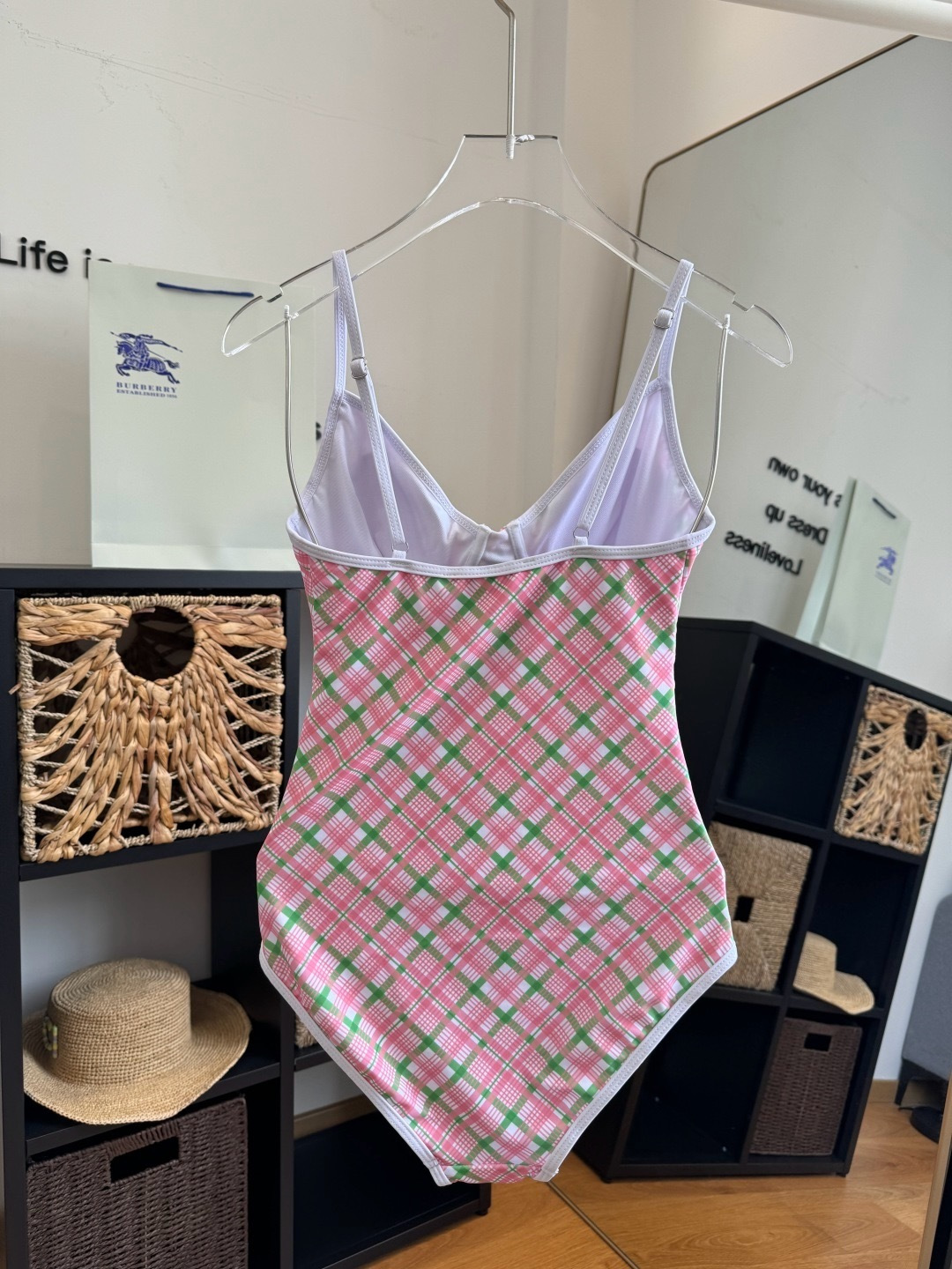 🌾Burberry巴宝莉格子连体泳衣比基尼👙S M L XL