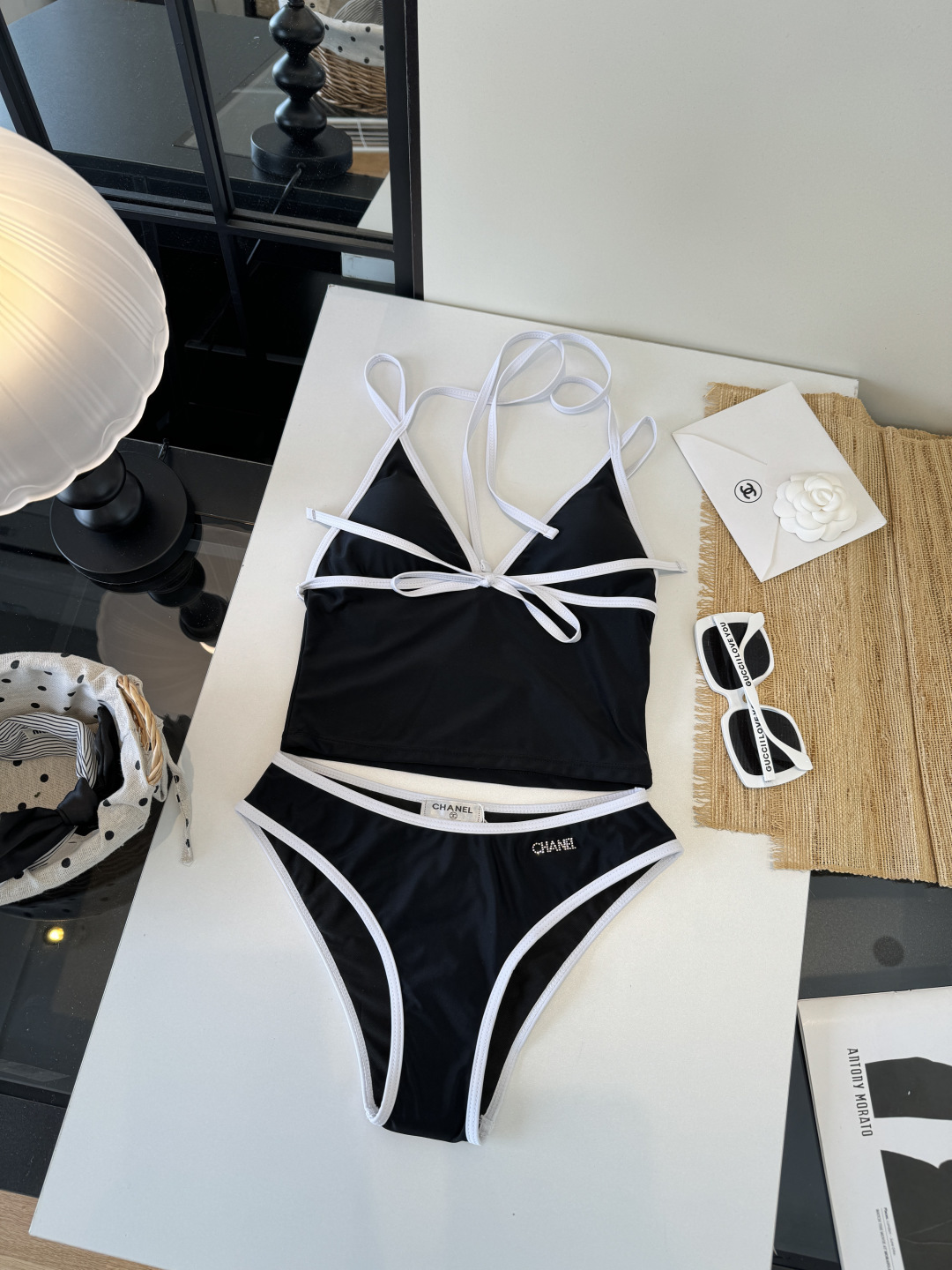 🌾Chanel香奈儿分体比基尼👙泳衣，S M L XL
