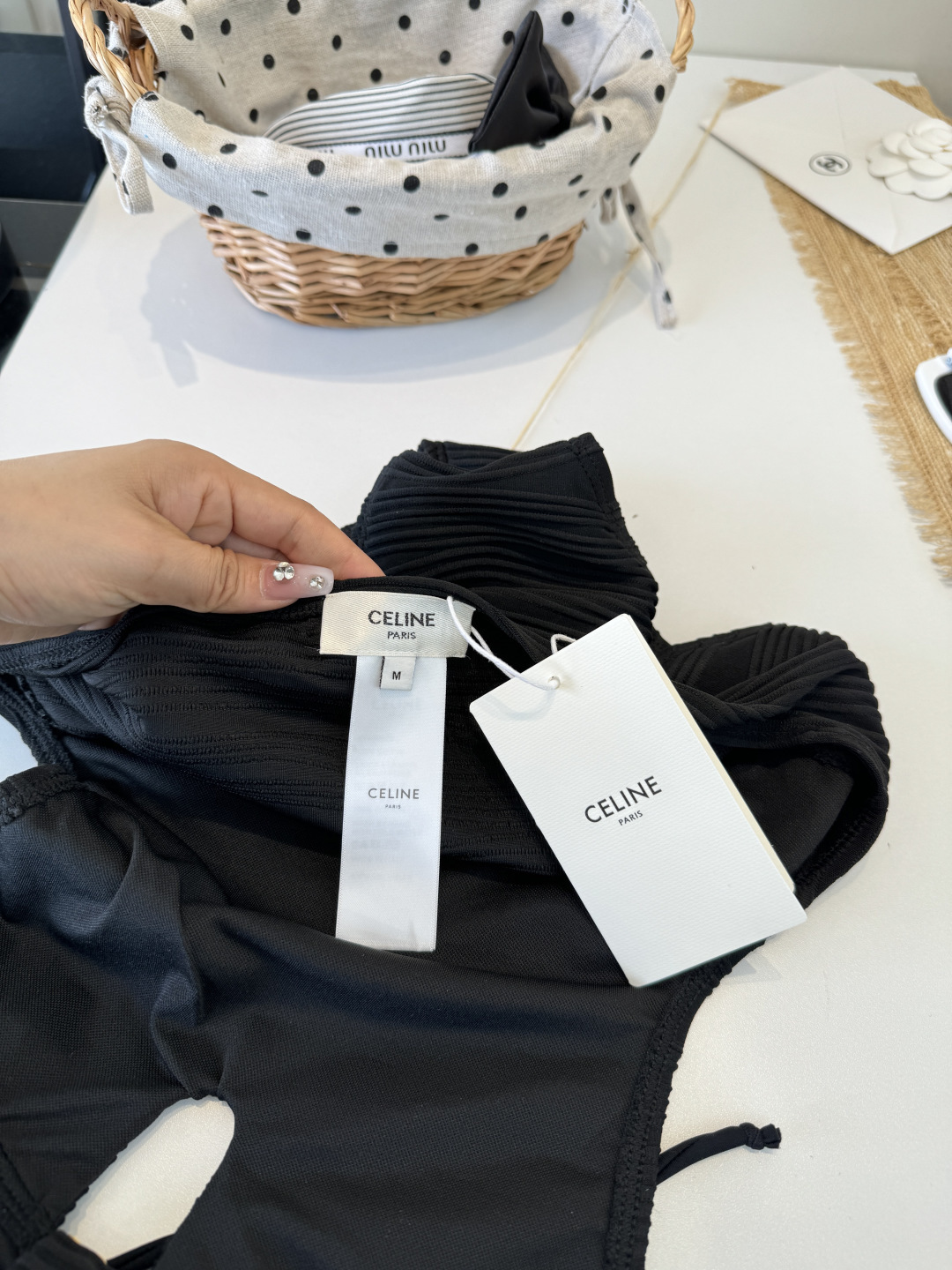 🌾Celine赛琳连体比基尼👙泳衣，S M L XL