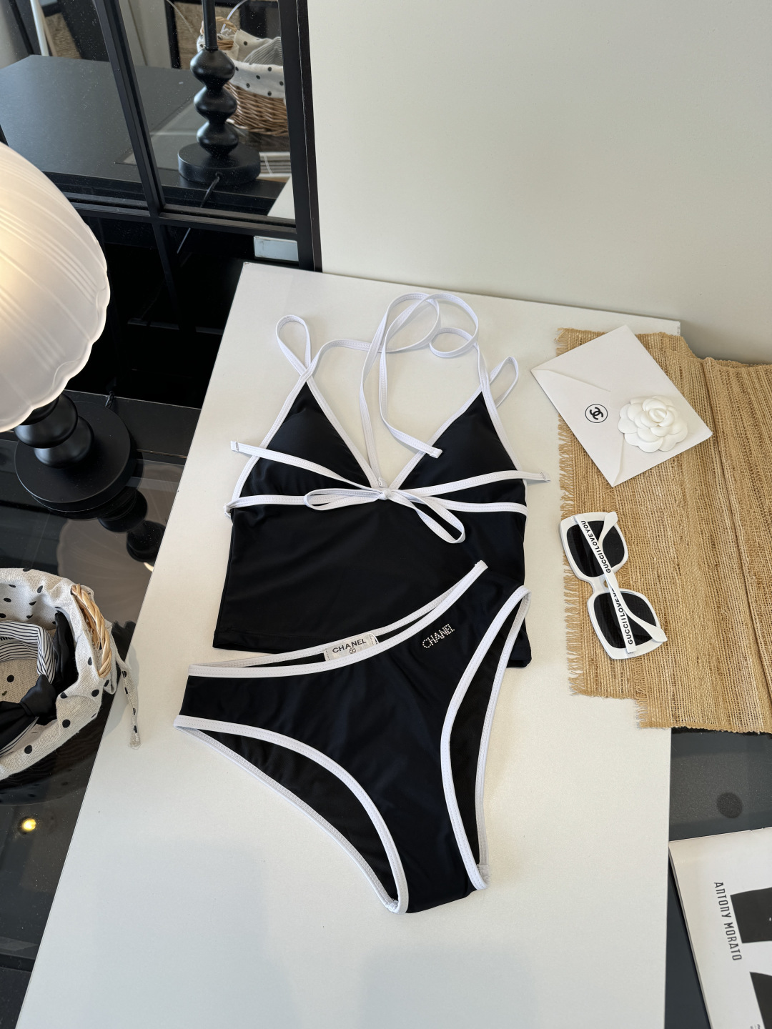 🌾Chanel香奈儿分体比基尼👙泳衣，S M L XL