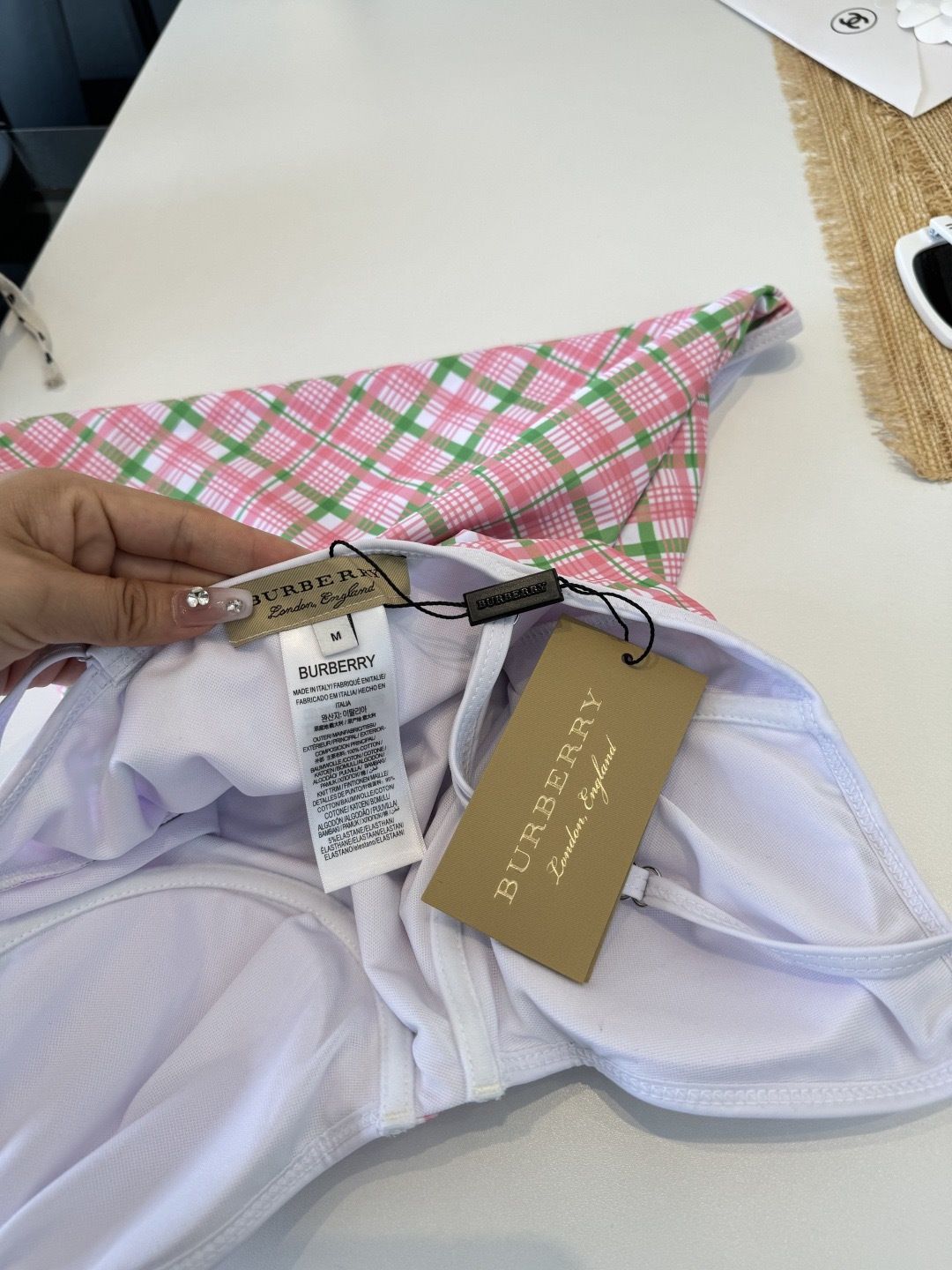 🌾Burberry巴宝莉格子连体泳衣比基尼👙S M L XL