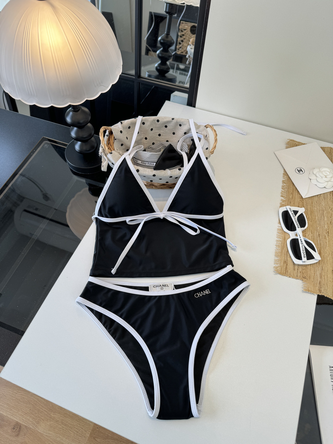 🌾Chanel香奈儿分体比基尼👙泳衣，S M L XL