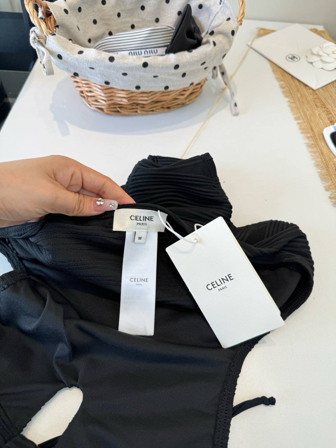🌾Celine赛琳连体比基尼👙泳衣，S M L XL