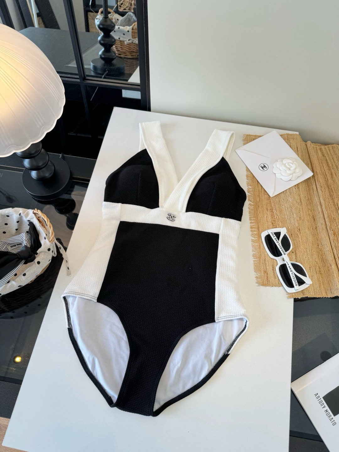 🌾Chanel香奈儿连体比基尼👙泳衣，S M L XL