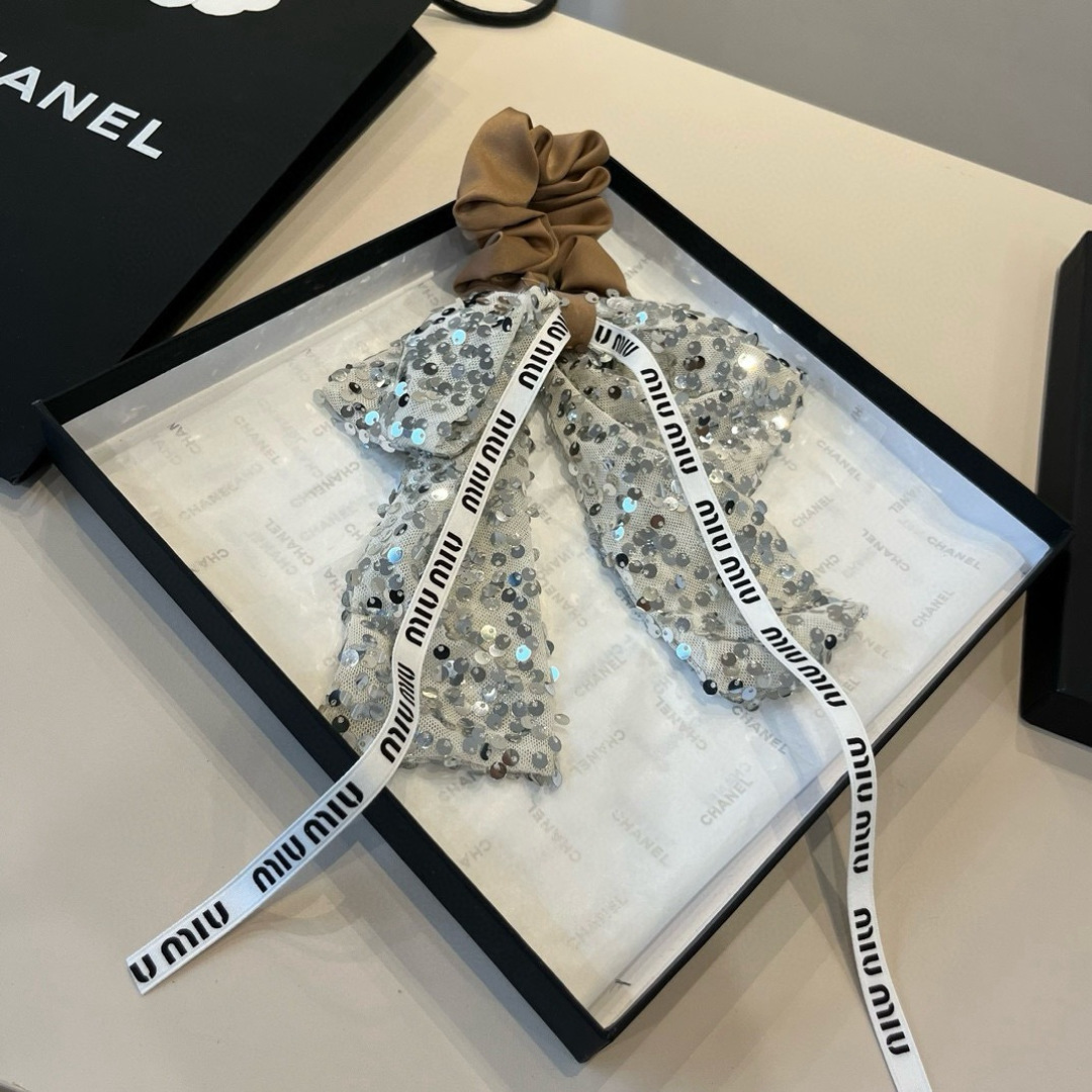 NO:881538,Miu Miu miumiu bow hair tie hairpins, hairpins, miumiu, hairpins19860909缪缪miumiu蝴蝶结发圈发夹,发夹,miumiu,hairpins,accessory