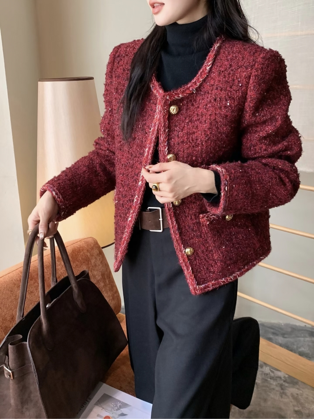 Chanel-Style Sequin Tweed Jacket - Luxurious & Perfect for Special Occasions