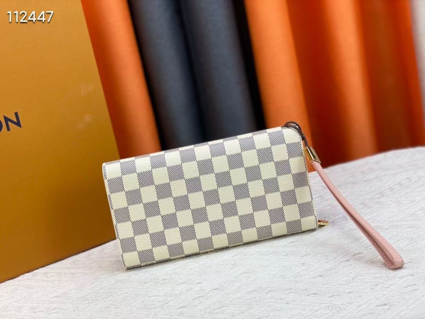 清爽白格のクラシック牛皮財布 - 大容量・多機能