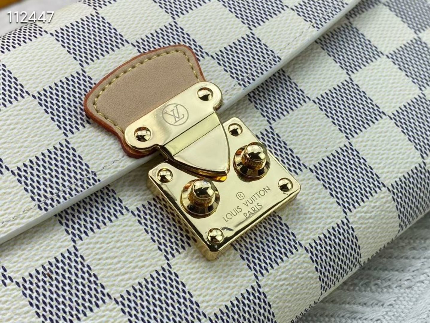 清爽白格のクラシック牛皮財布 - 大容量・多機能