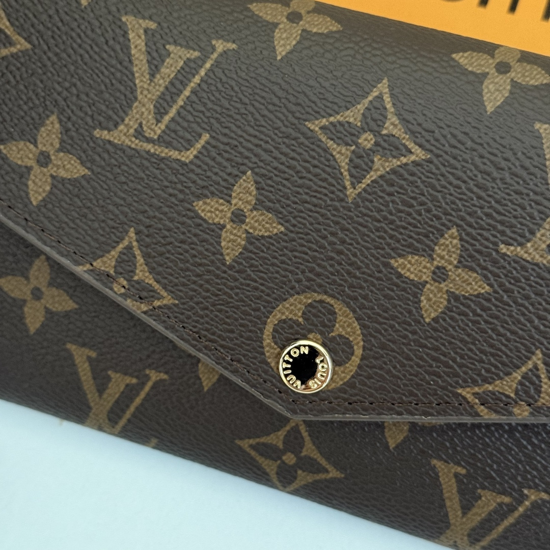 エレガントなモノグラム帆布の信封式財布