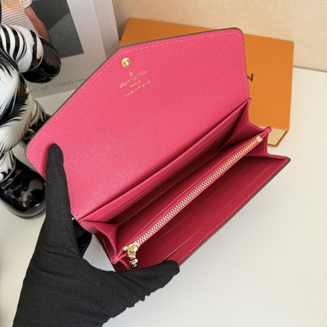 エレガントなモノグラム帆布の信封式財布