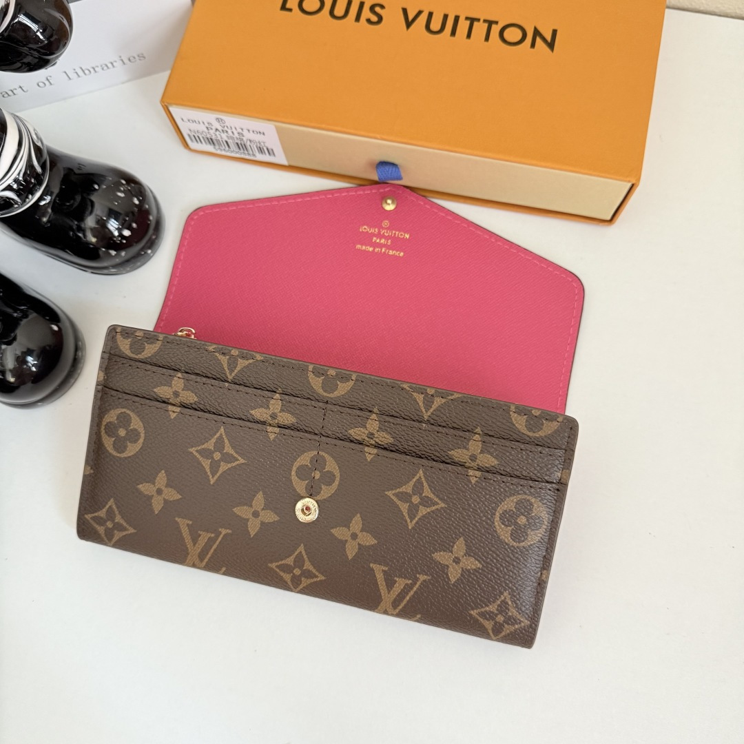 エレガントなモノグラム帆布の信封式財布