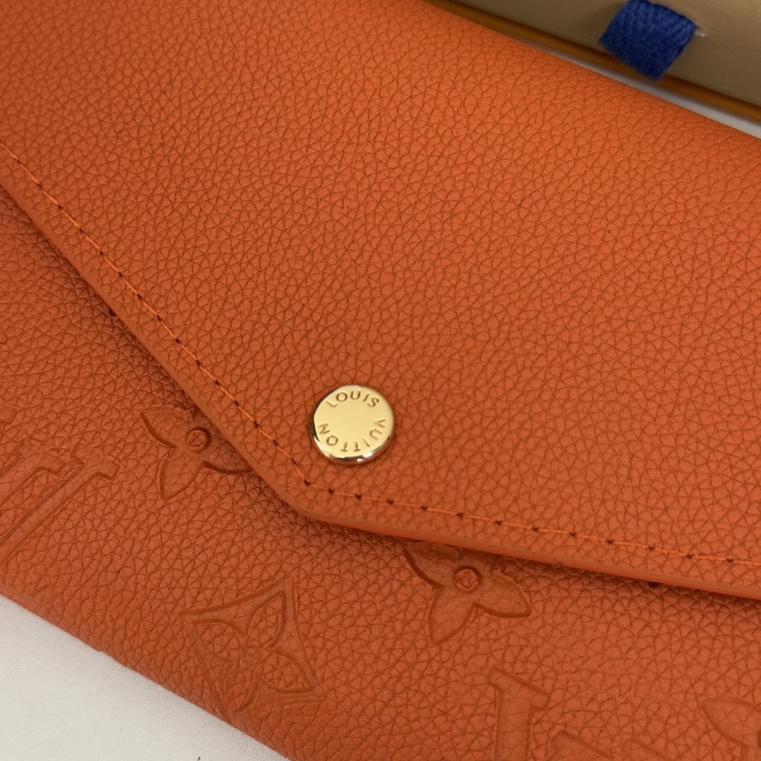 エレガントな全皮製モノグラムエンプレントのSarah財布