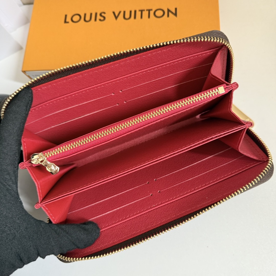 エレガントなラウンドジッパー財布 - 老花樱桃柄