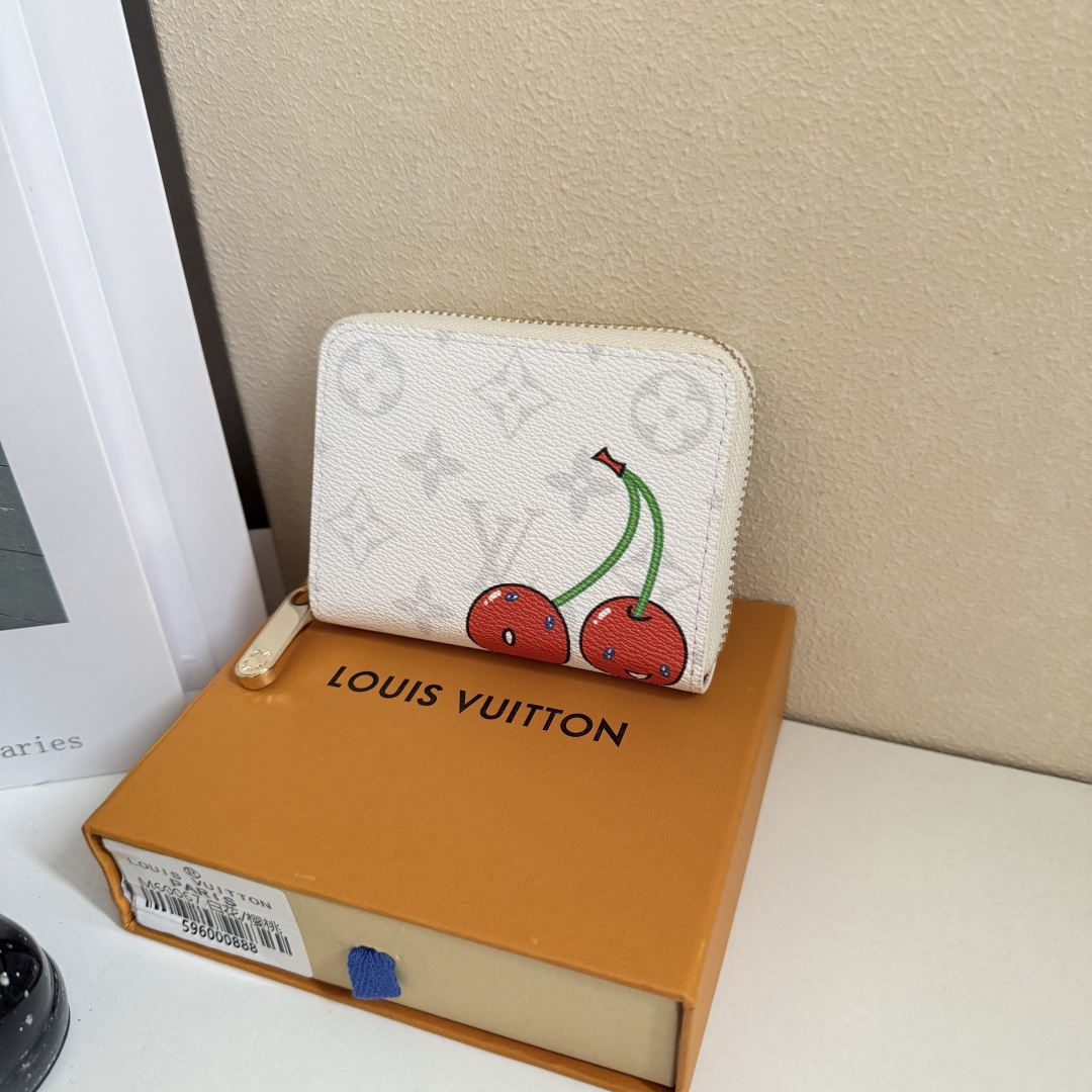 老花樱桃のコンパクトラウンドファスナー財布