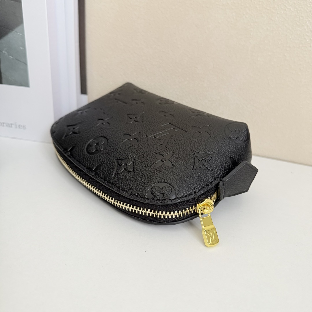 Monogram化粧包 - 荔枝纹デザインの小型収納バッグ