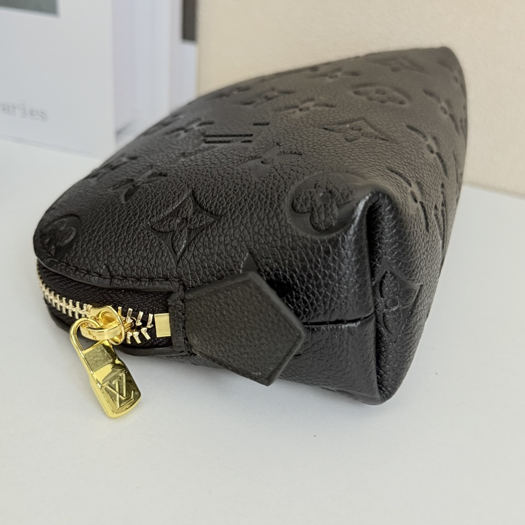 Monogram化粧包 - 荔枝纹デザインの小型収納バッグ