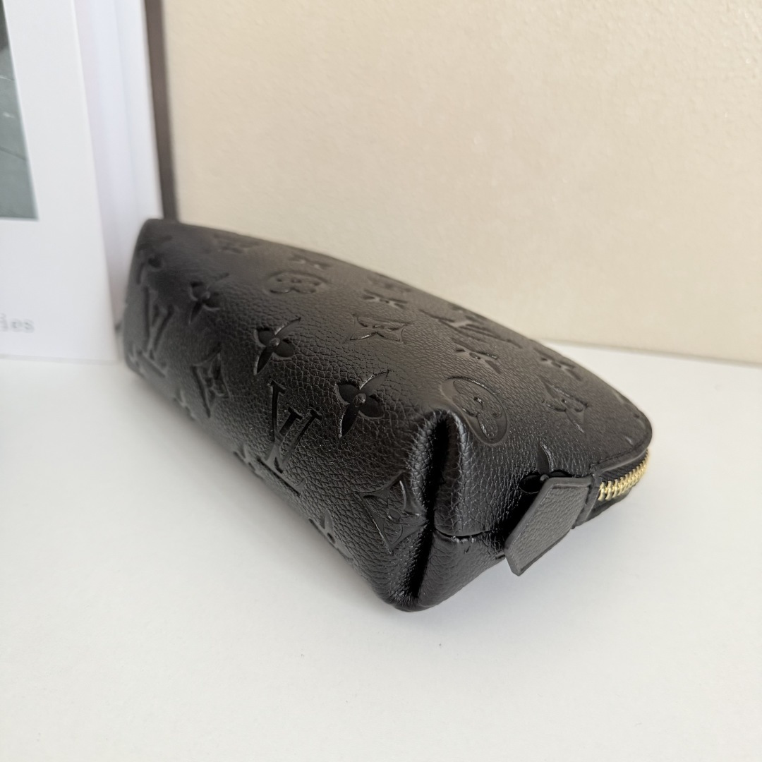 Monogram化粧包 - 荔枝纹デザインの小型収納バッグ