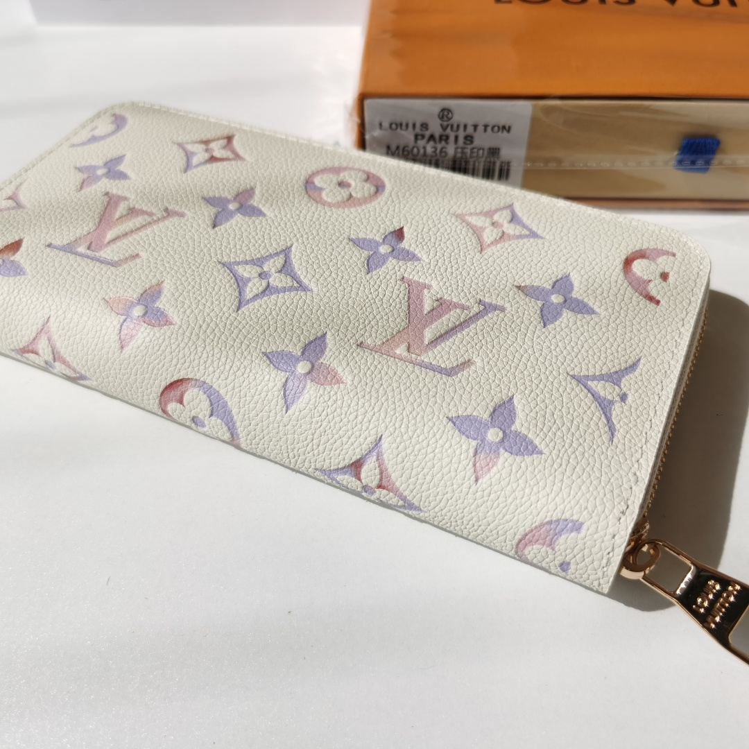 ルイ・ヴィトン M25594 モノグラム エンプラント 二色ラウンドファスナー財布