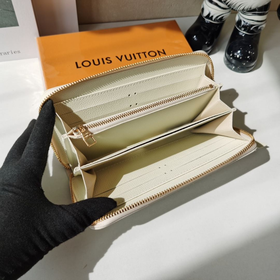 ルイ・ヴィトン M25594 モノグラム エンプラント 二色ラウンドファスナー財布