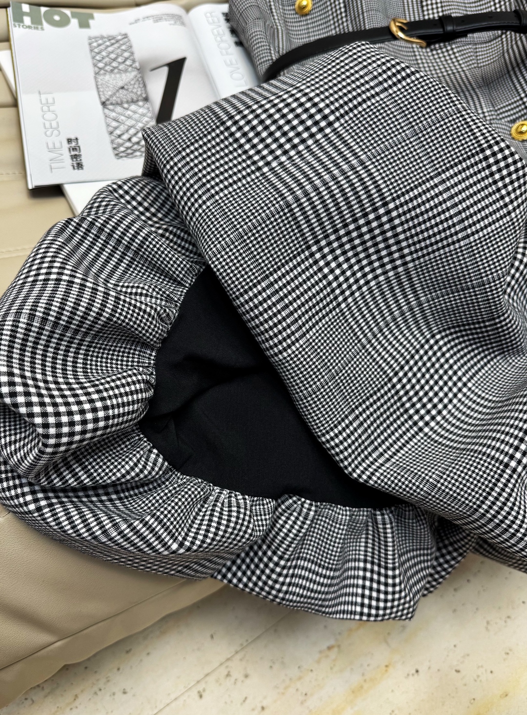 Elegant Sleeveless Grey Plaid A-Line Dress with Floral Accents - Chic & Flattering 7 cmp i1750240889302 6127 0 5