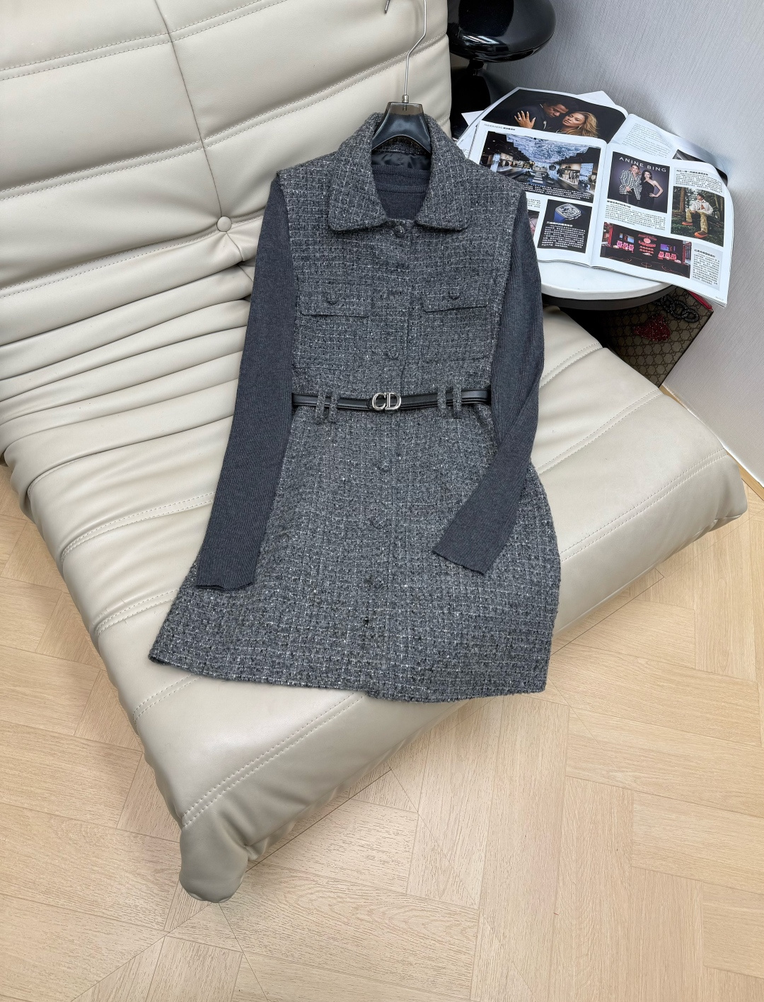 NO:629221,Autumn and winter new styles are coming. Korean version of Korean style small fragrant lapel vest dress and wool bottoming shirt two-piece suit. The version is slim and slim. The temperament is versatile. Picture and color. Size SML M, dior, skirts, alexander wang19860909秋冬新款来袭 D家韩版小香风翻领马甲连衣裙羊毛打底衫两件套装 版型修身显瘦 气质百搭款 图色 码数SML M,,dior,skirts,alexander wang,Women's clothing