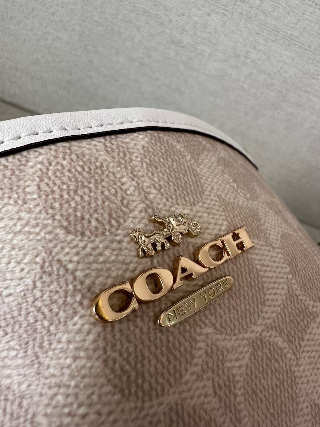 Coach ～纯原 Coach蔻驰CT800 最新款City bucket系列 老花水桶包 牛皮配PVC材质
