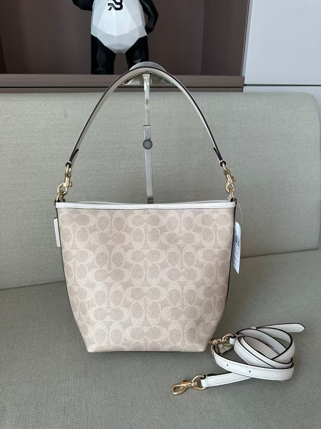 Coach ～纯原 Coach蔻驰CT800 最新款City bucket系列 老花水桶包 牛皮配PVC材质