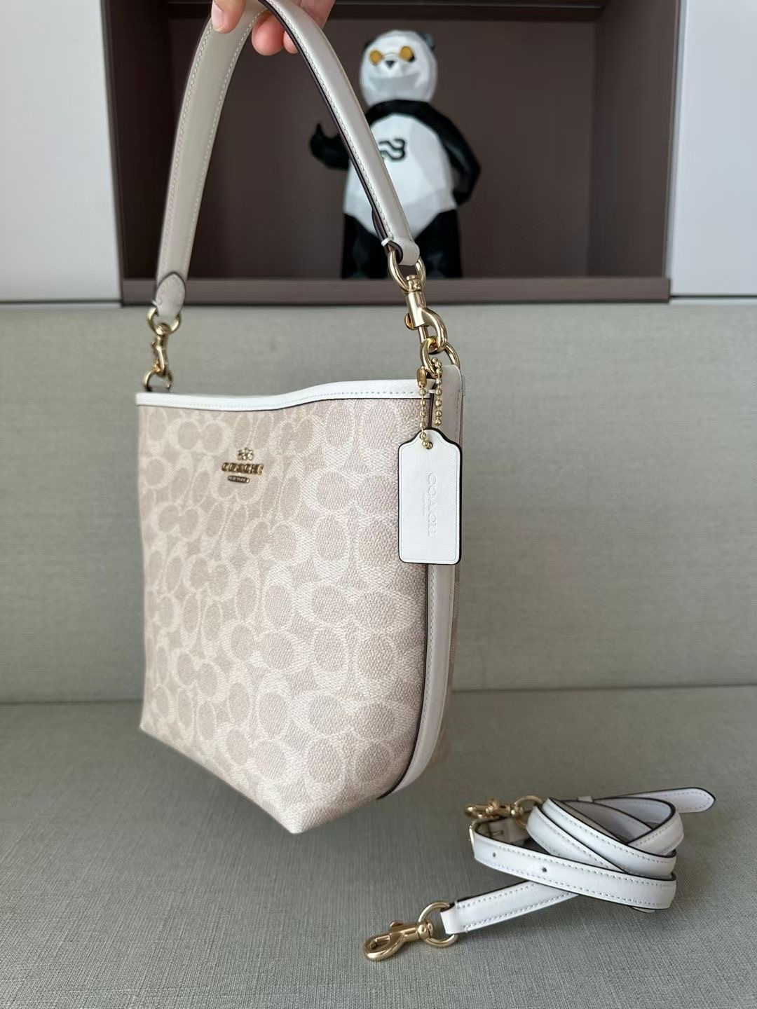 Coach ～纯原 Coach蔻驰CT800 最新款City bucket系列 老花水桶包 牛皮配PVC材质