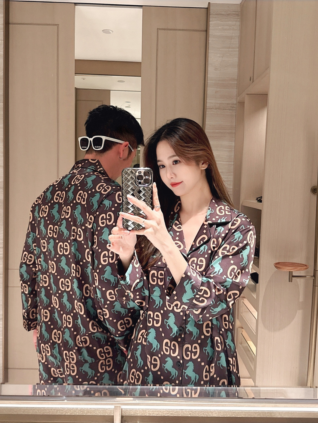  派家原创 新款上新🆕 GUGGI古家长袖长裤 男女情侣款套装 高端家居服套装，男女同款，采用高定韩国丝