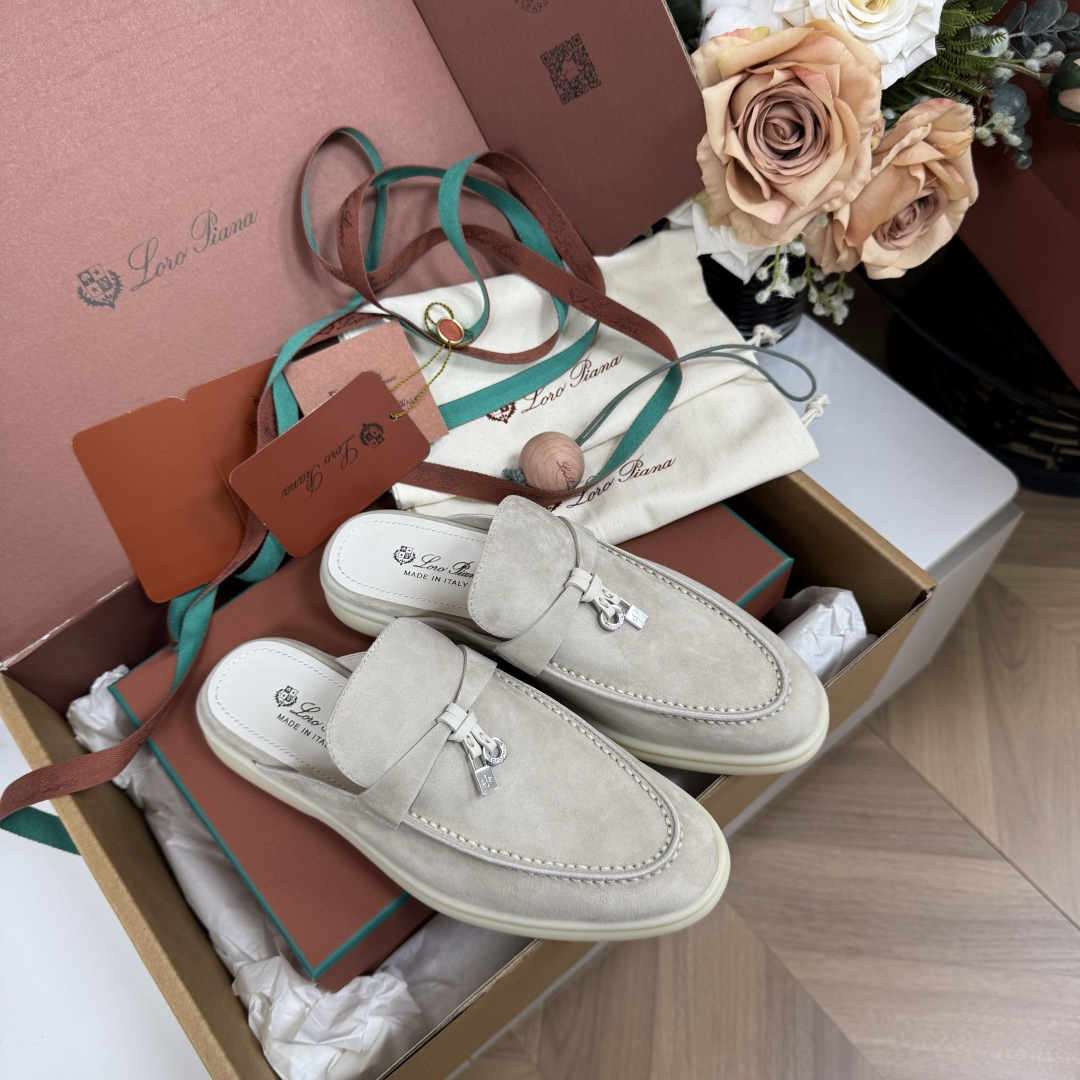 Loro Piana スリッポン カスタム胎仔牛ヌバック 牛革インソール 本革ミッドソール - トップ品質