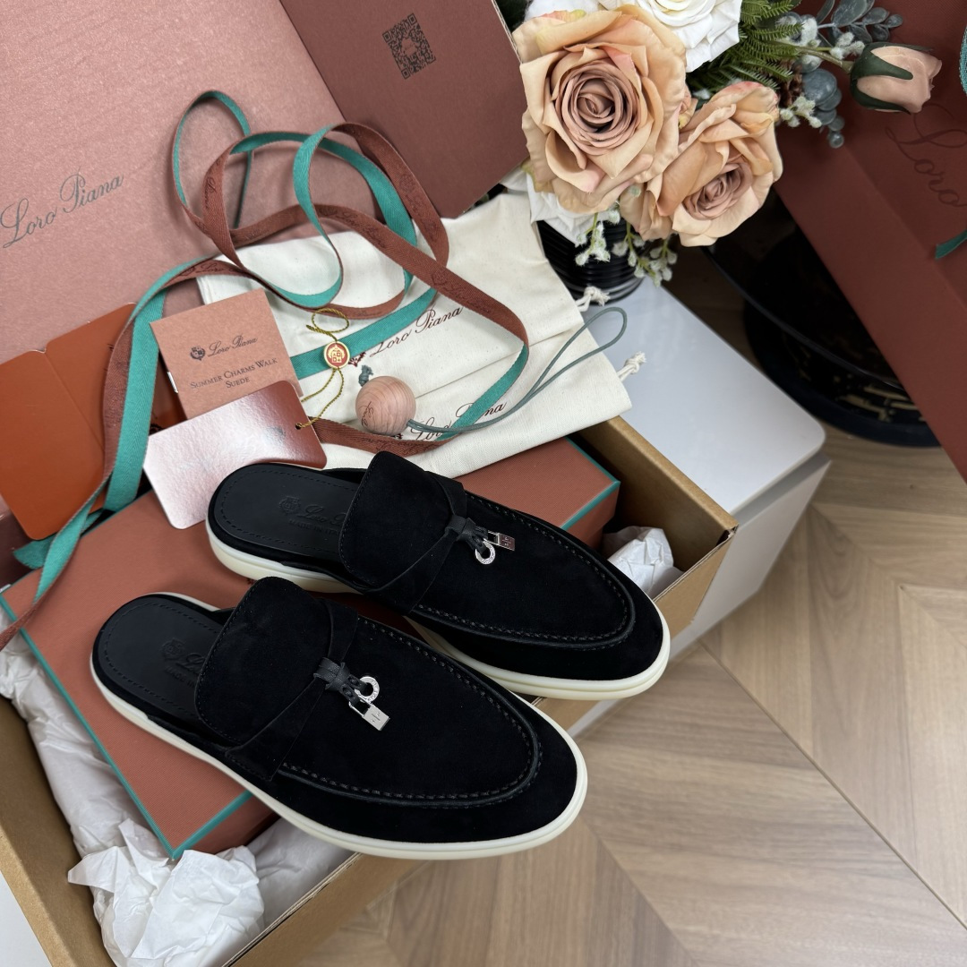 Loro Piana スリッポン カスタム胎仔牛ヌバック 牛革インソール 本革ミッドソール - 最高品質
