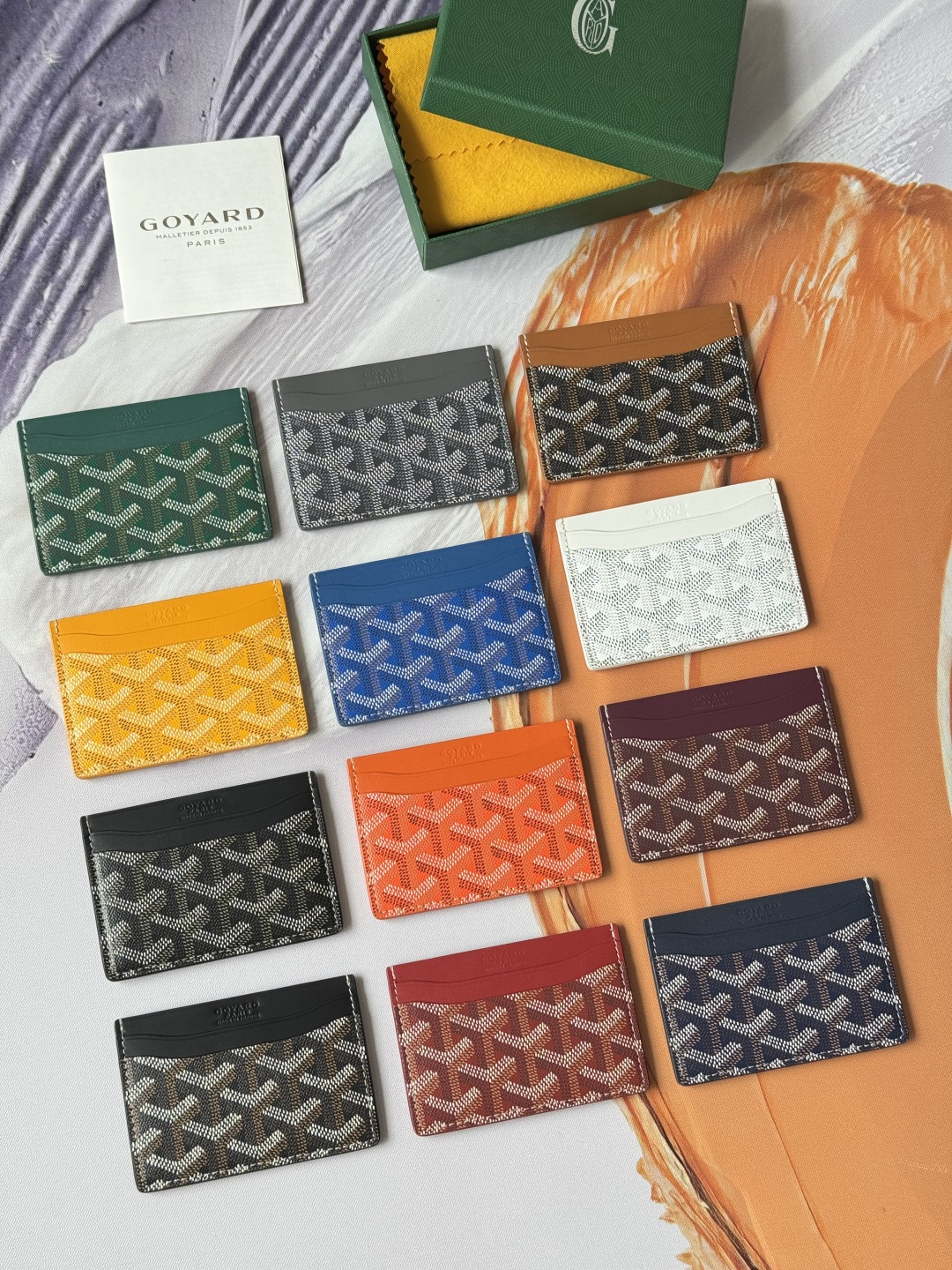 Goyard Compact Card Holder with Central Pocket for Cards and Folded Bills