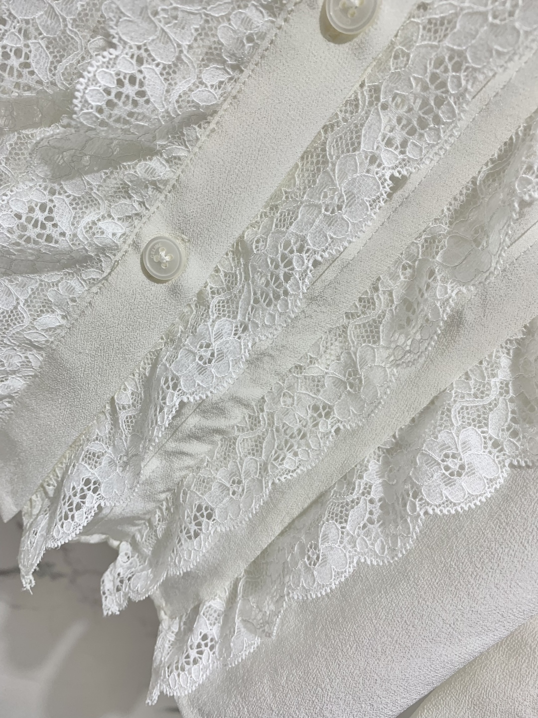 Elegant Lace Trim Silk Blouse - Vintage Style, Soft Fabric, Versatile Top 8 cmp i1745550158814 974 0 6