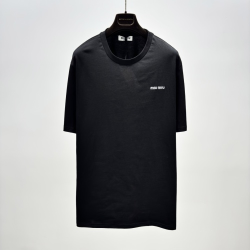 Miu Miu Embroidered Logo Cotton T-Shirt Classic Short Sleeve Tee 1 Miu Miu Embroidered Logo Cotton T-Shirt Classic Short Sleeve Tee