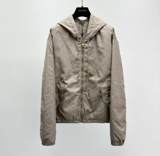 Louis Vuitton Men's SS25 Logo Print Zip-Up Hooded Jacket 1 Louis Vuitton Men's SS25 Logo Print Zip-Up Hooded Jacket